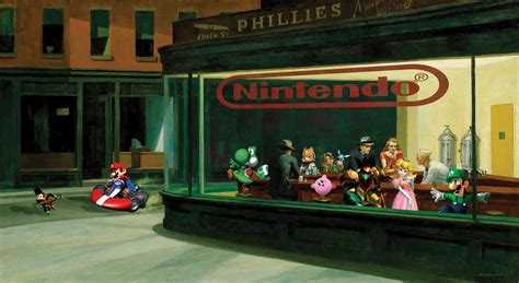 Nintendo parody of Hopper's Nighthawks. LOVE! | Arte