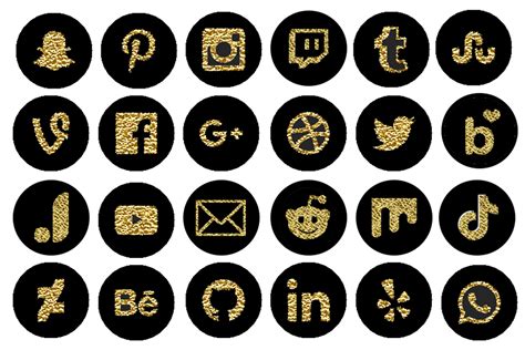 Gold Social Media Icons Png 6392 Download