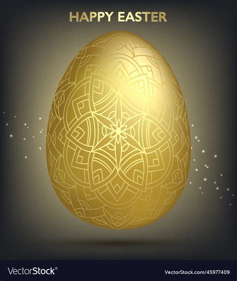 Decorative easter golden egg with patterns Vector Image