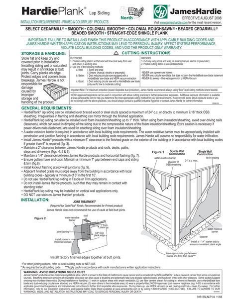 2008 Hardiplank Lap Siding Installation Instructions