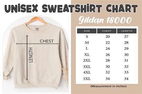 Gildan 18000 Size Chart Sweatshirt Graphic by evarpatrickhg65 · Creative Fabrica