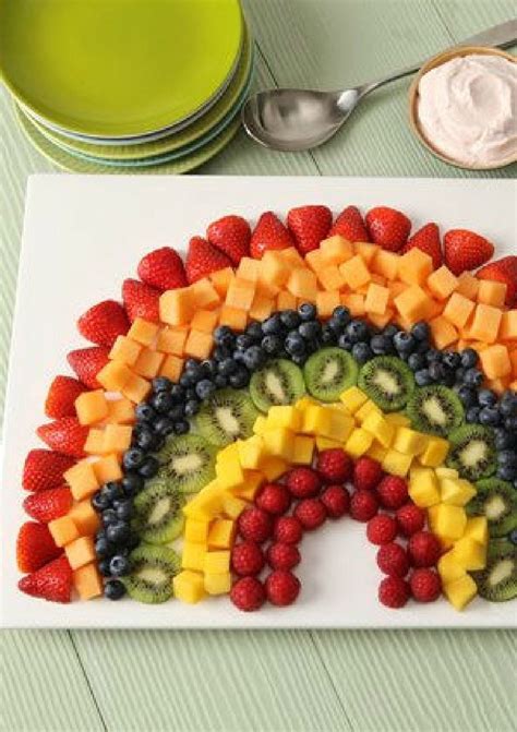 Rainbow Fruit Salad with Strawberry Dip Recipe | Fruit, Fruit creations, Rainbow fruit