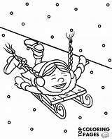 Sledding Coloring Sheets sketch template
