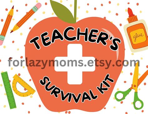 Teacher Survival Kit Printable INSTANT DOWNLOAD Teacher Appreciation ...