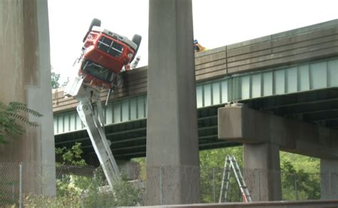 Snooper truck overturns on I-84 on-ramp, crushes bridge inspector in ...