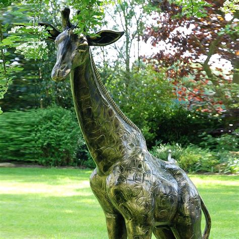 Wild Giraffe 205cm Bronze Metal Garden Statue