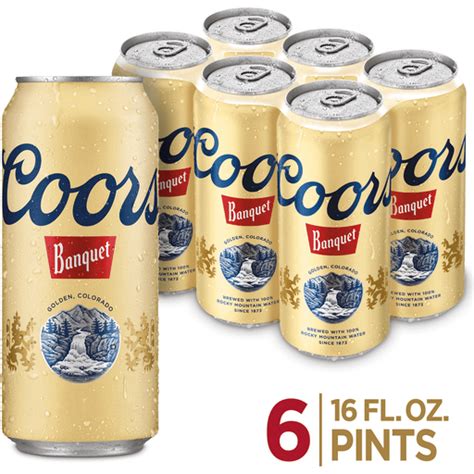 Coors Golden Banquet American Lager Beer, 5% ABV, 6-pack, 16-oz. beer ...