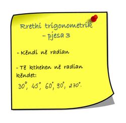 Rrethi trigonometrik - Pjesa e tretë - Klasa virtuale