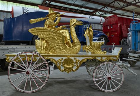 A historic circus wagon, used to carry performers and animals in parades that heralded the ...