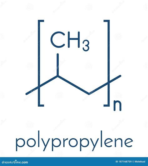 Polypropylene Polypropene, PP Plastic, Chemical Structure. Skeletal ...