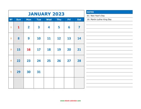 Large 2023 Printable Calendar With Holidays - IMAGESEE