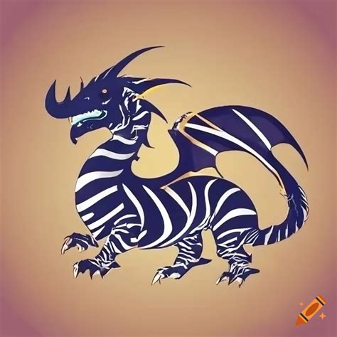 Logo of a zebra dragon on Craiyon