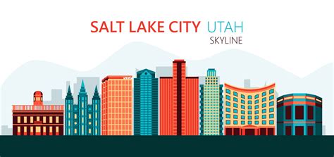 Salt Lake City Skyline Illustration Vector Download