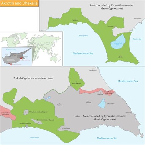 Premium Vector | Akrotiri and dhekelia map