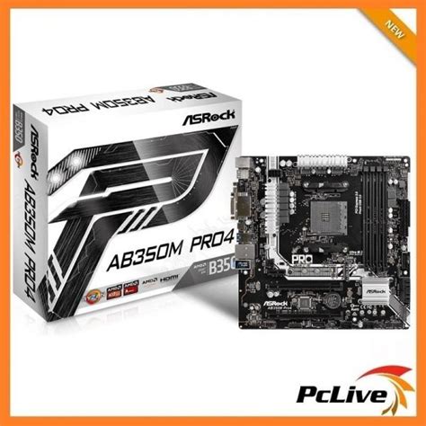 Asrock AB350M Pro4 Motherboard AMD AM4 Ryzen DDR4 Quad CrossFire HDMI DVI M.2 – PCLIVE Computer