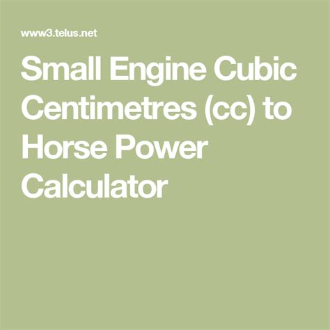 Horsepower To Cc Conversion Chart For Snowblowers - Ponasa