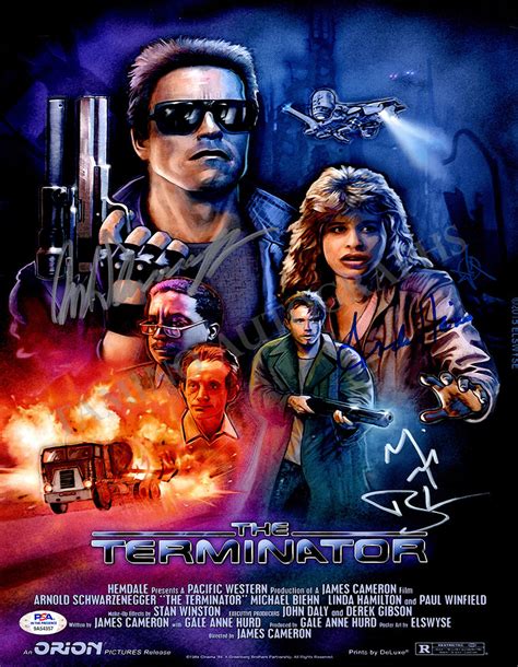 Schwarzenegger, Hamilton, Biehn Autographs Terminator – Tamino