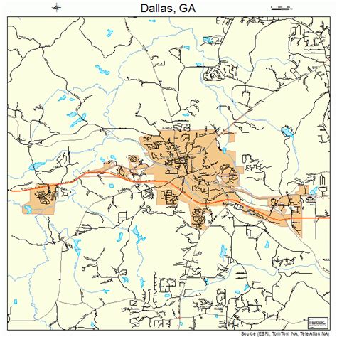 Dallas Georgia Street Map 1321324