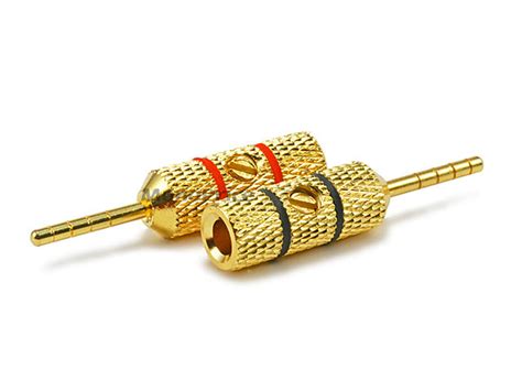 Monoprice 1 PAIR OF High-Quality Gold Plated Speaker Pin Plugs, Pin Crimp Type - Monoprice.com