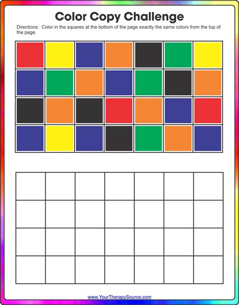 Color Copy Challenge - Visual Motor and Visual Spatial Activity - Your ...