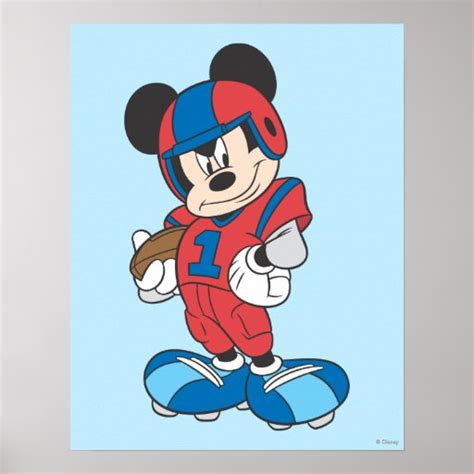 Mickey Mouse Football Player 1 Posters | Zazzle