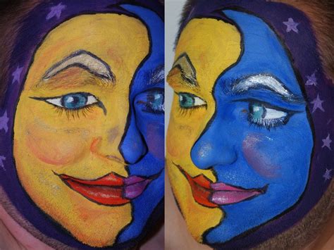 Sun and Moon Face Paint by foxkat on deviantART | Dog collar charms ...