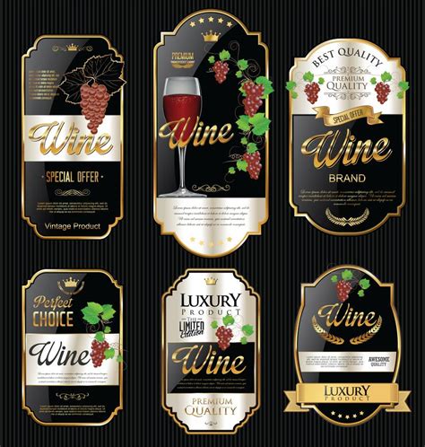 Luxury golden wine label 457388 Vector Art at Vecteezy