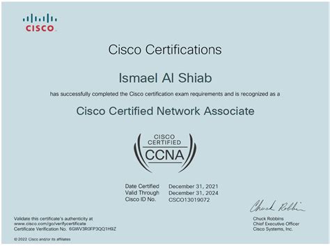 Congratulations to Ismael Al-Shiab for Becoming a Cisco Certified Network Associate - Sensor ...