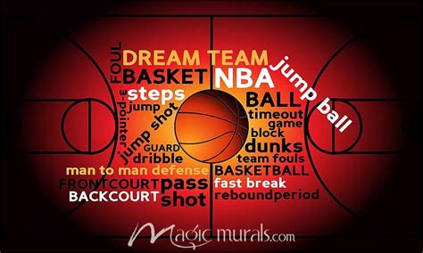 Basketball Phrases Wallpaper Wall Mural by Magic Murals