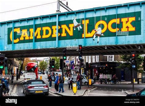 Camden Lock railway bridge sign - London Stock Photo: 65993845 - Alamy