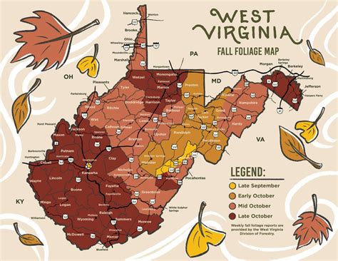 WV Fall Foliage map : r/WestVirginia