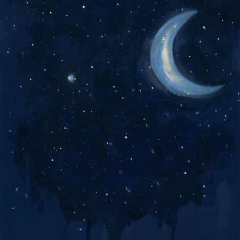 Stars and Moon Painting Graphic · Creative Fabrica