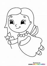 Fairy With Start magic wand Flying  Coloring Pages For Kids sketch template