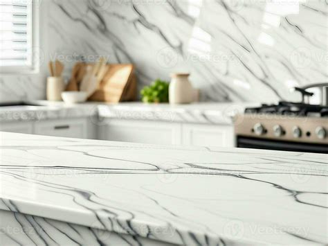 White marble texture table top on blurred kitchen interior background 26360623 Stock Photo at ...