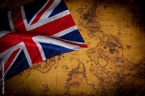 Map of United Kingdom on world vintage map showing British Empire Stock Photo | Adobe Stock