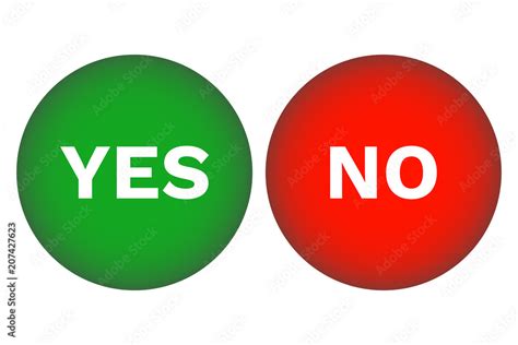 YES button and NO button. Green and red. Vector icon. Stock Vector | Adobe Stock