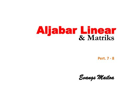 Aljabar Linear