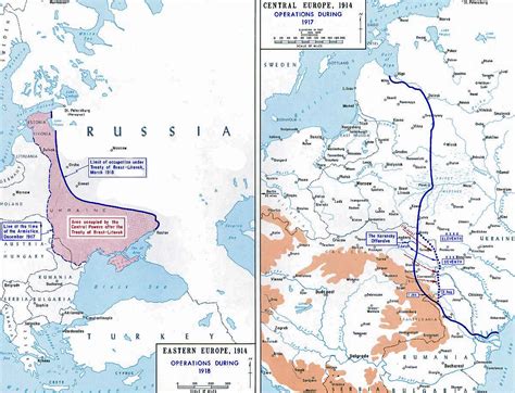 Map of WWI: Eastern Front 1917-8