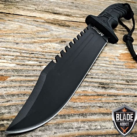 13" MTECH BLACK TACTICAL SURVIVAL Rambo Hunting FIXED BLADE KNIFE Army ...