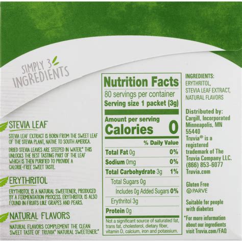 Truvia Nutrition Label | Besto Blog