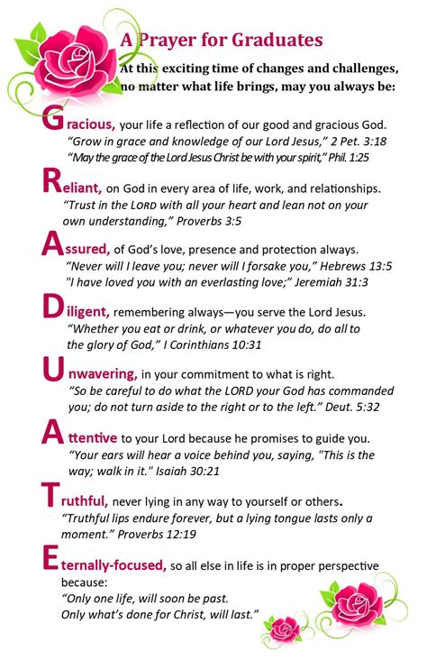 A Prayer for Graduates, Free flyer, bulletin insert | Effective Church Communications