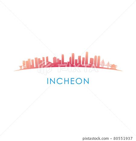 Incheon skyline silhouette. - Stock Illustration [80551937] - PIXTA