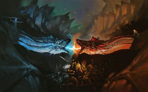 2880x1800 Resolution Dragon Battle Fire Vs Ice Game Of Thrones Macbook Pro Retina Wallpaper ...