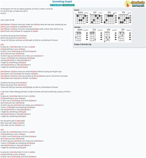 Hợp âm: Something Stupid - cảm âm, tab guitar, ukulele - lời bài hát | chords.vip