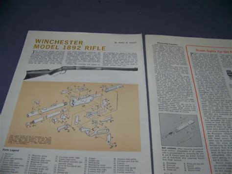 HISTORY: WINCHESTER MODEL 1892 Rifle..details/Exploded View (817W) $24. ...