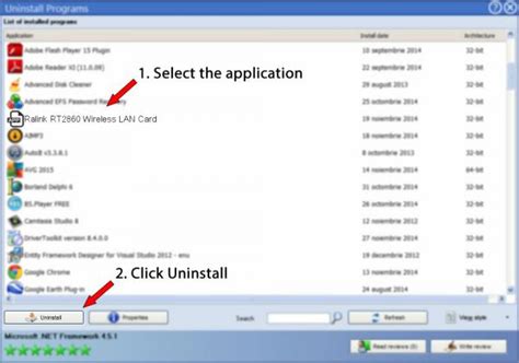 Ralink RT2860 Wireless LAN Card version 1.2.0.36 by Ralink - How to uninstall it