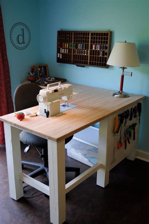 Diy L Shaped Craft Table With Storage : Craft Room with Unique Storage ...