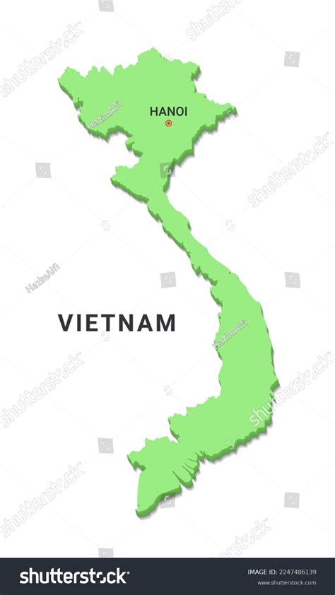 3d Map Vietnam Capital City Vector Stock Vector (Royalty Free ...