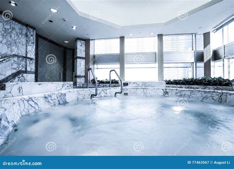 Indoor pool with sauna stock image. Image of ceiling - 77463567