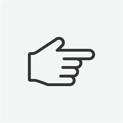 Right arrow finger icon, hand pointer vector. Click, select, press icon. finger press, finger ...